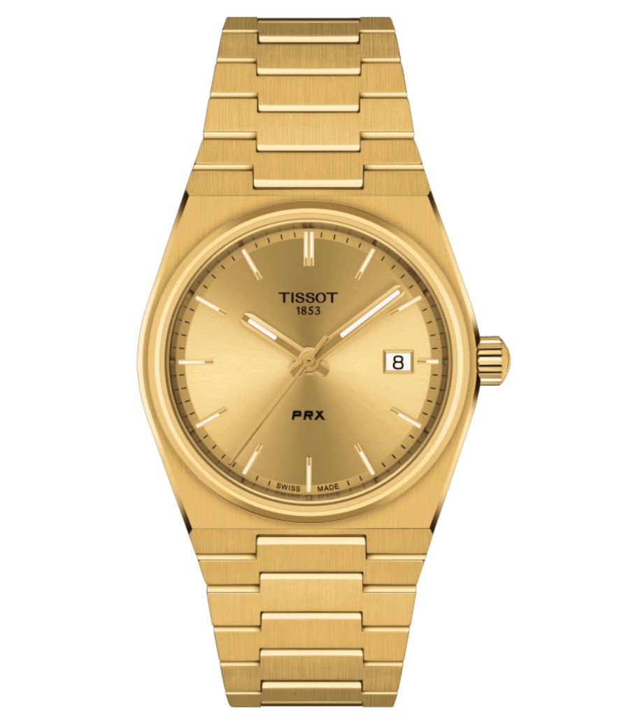 (ประกันศูนย์ไทย 2 ปี) TISSOT PRX QUARTZ 35mm (ใช้ถ่าน) รุ่น T137.210.33.021.00 (ทอง)