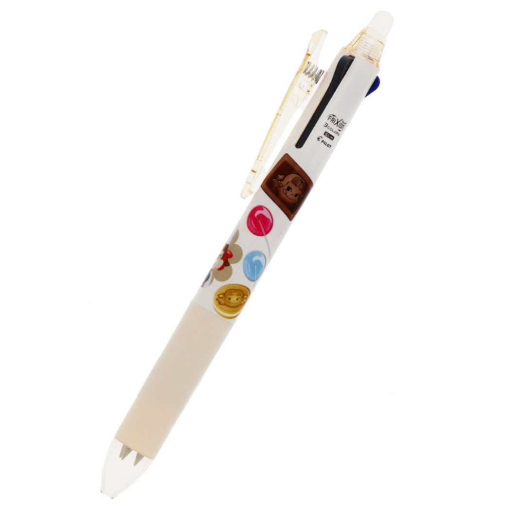ปากกาลบได้ Pilot Frixion Slim 3C หมึกมี 3 สี น้ำเงิน แดง ดำ หัว 0.5 ลาย Fujiya Peko Milky สีขาวครีม