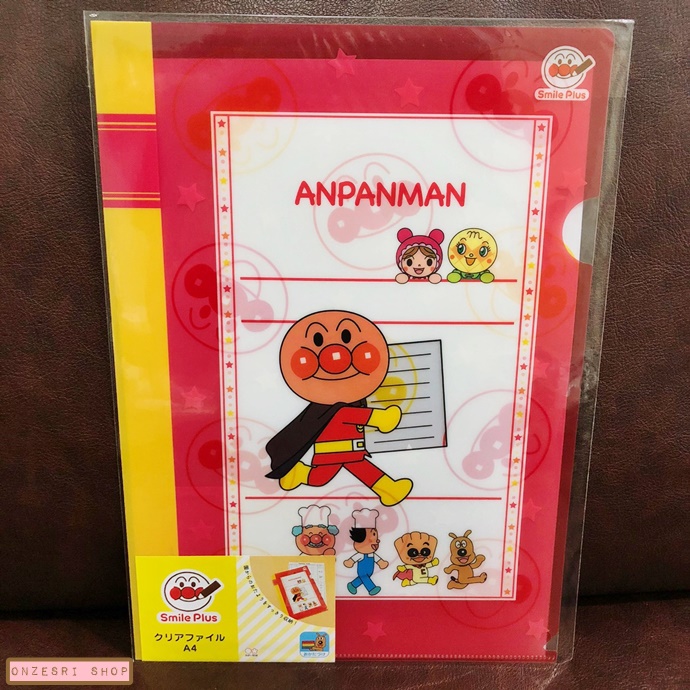 แฟ้ม A4 Anpanman ลาย Anpanman สีแดง ด้านหลังเป็นแบบใสพิมพ์ลายน่ารัก