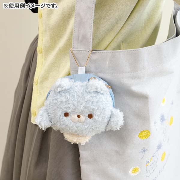 กระเป๋า Eco ลาย Rilakkuma - Chairoikoguma Dandelions and Twin Hamsters Shopping Bag แบบ Blue Wolf หมาป่าสีฟ้า พับได้ พกพาสะดวก มีที่เก็บเป็นพวงกุญแจ ขนาด 56 x 30 ซม. / พับแล้วเหลือ 8.5 x 11 x 3 ซม.