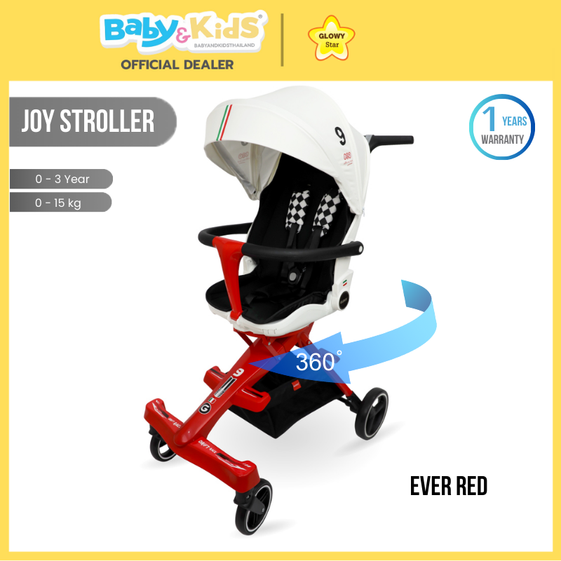 Glowy star รถเข็นเด็ก รุ่น JOY Stroller - Ever Red