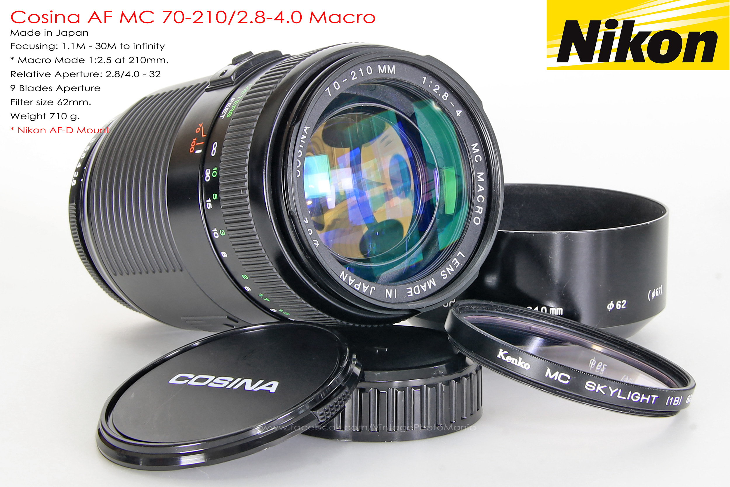 Cosina AF MC 70-210/2.8-4.0 *Nikon AF-D Mount เลนส์ซูมเอฟกว้างไวแสงละลายฉากหลังสวย