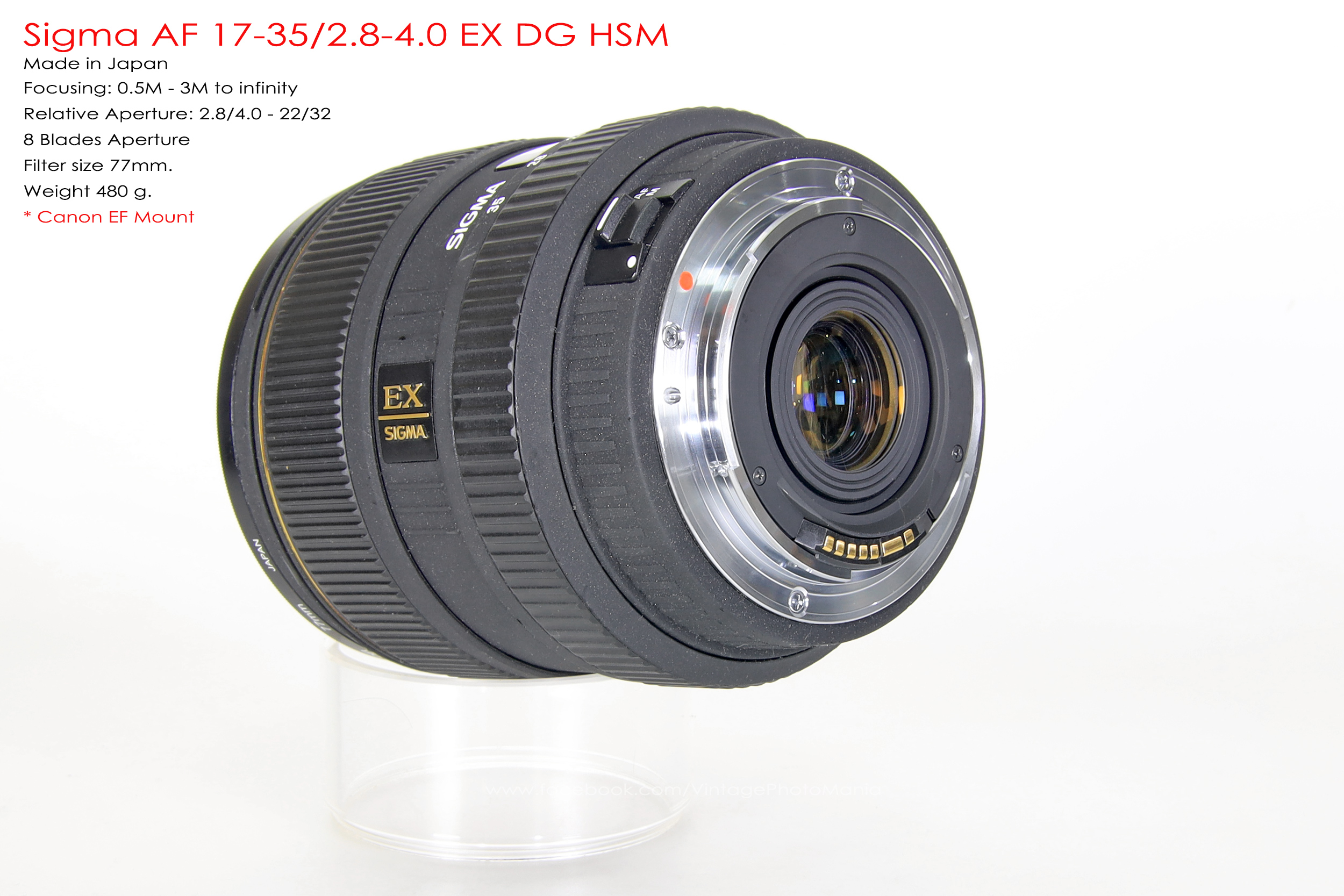 Sigma AF 17-35/2.8-4.0 EX DG HSM*Canon EF Mount เลนส์ไวด์ไวแสงรองรับกล้องฟูลเฟรม Canon