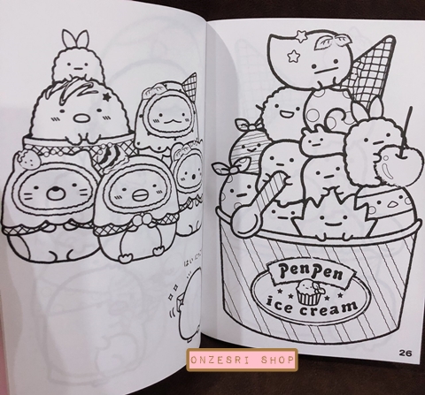 สมุดระบายสี Sumikko Gurashi Coloring Book ปก Studying Sumikko ขนาด B5 (18.2 x 25.7 ซม.) เป็นกระดาษอย่างดี มี 32 หน้า