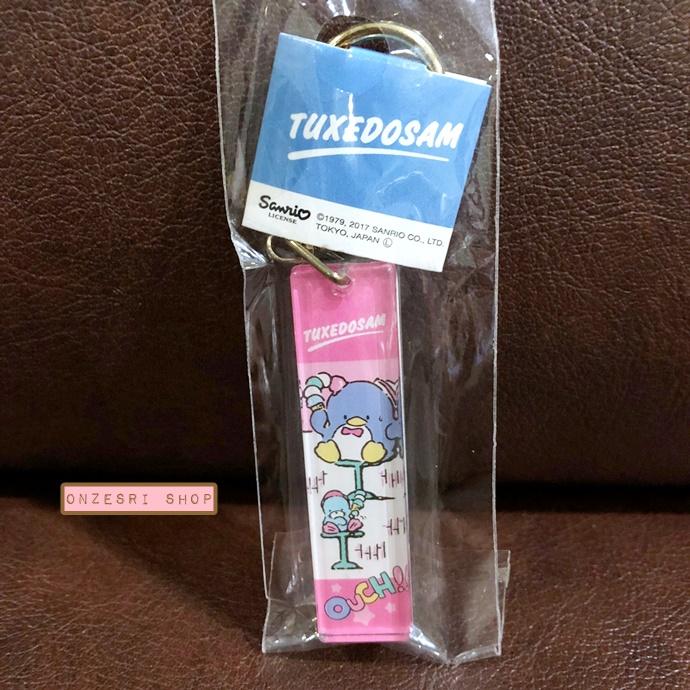 พวงกุญแจอะคริลิคแบบเหลี่ยม ลาย Tuxedo Sam ขนาด 1.5 x 9 ซม.