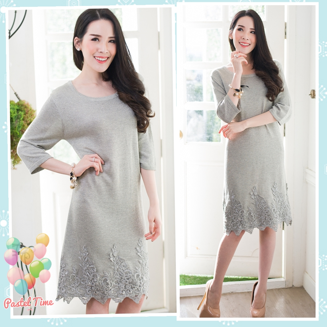 Glitter Grey Knit Dress