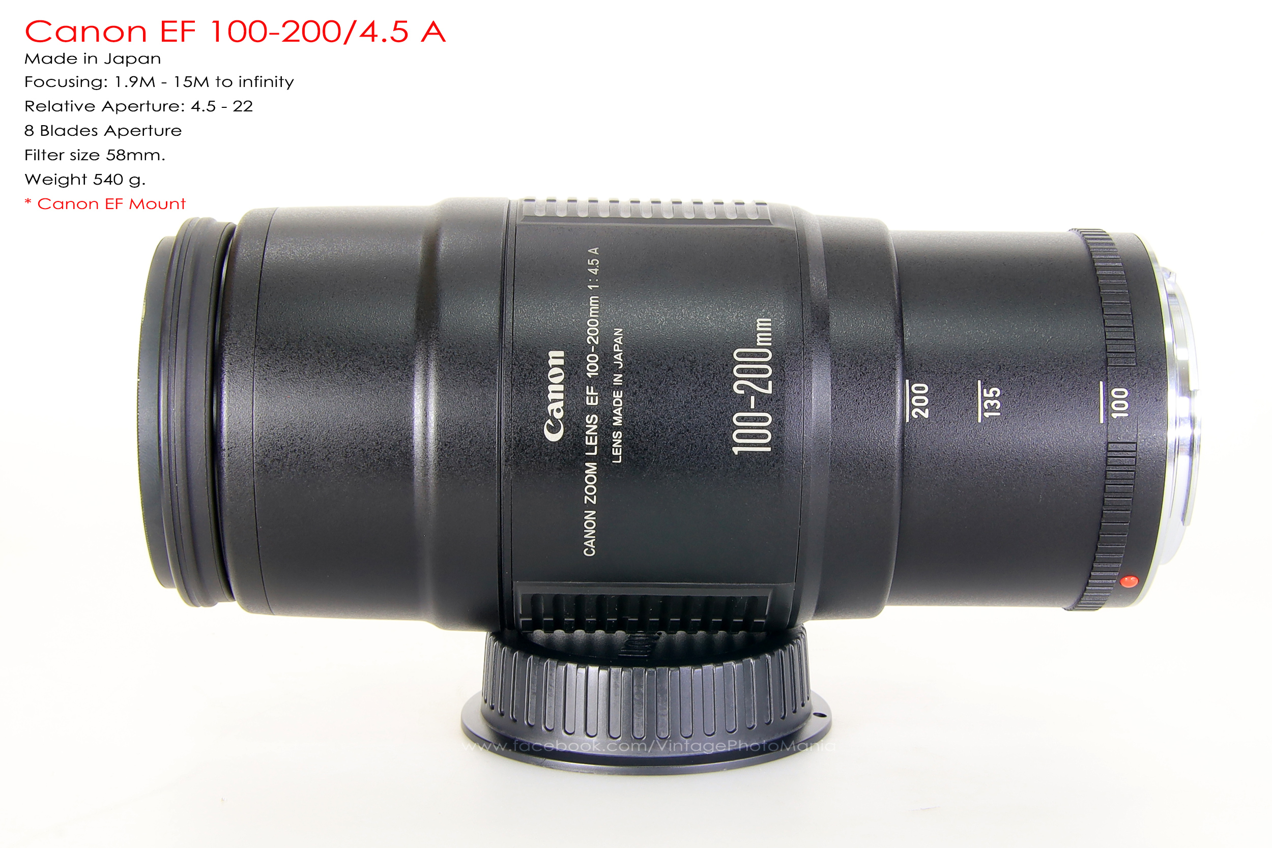 Canon EF 100-200/4.5 A *Canon EF Mount เลนส์ซูมเอฟไม่ไหลตัวเล็กรองรับฟูลเฟรม