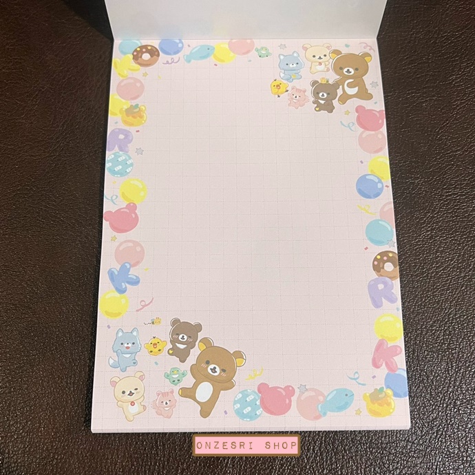 สมุดฉีก Rilakkuma Niko Niko Happy for You แบบสีเหลืองทอง ขนาด 14.8 x 10.5 ซม. มี 4 ลาย รวม 100 แผ่น