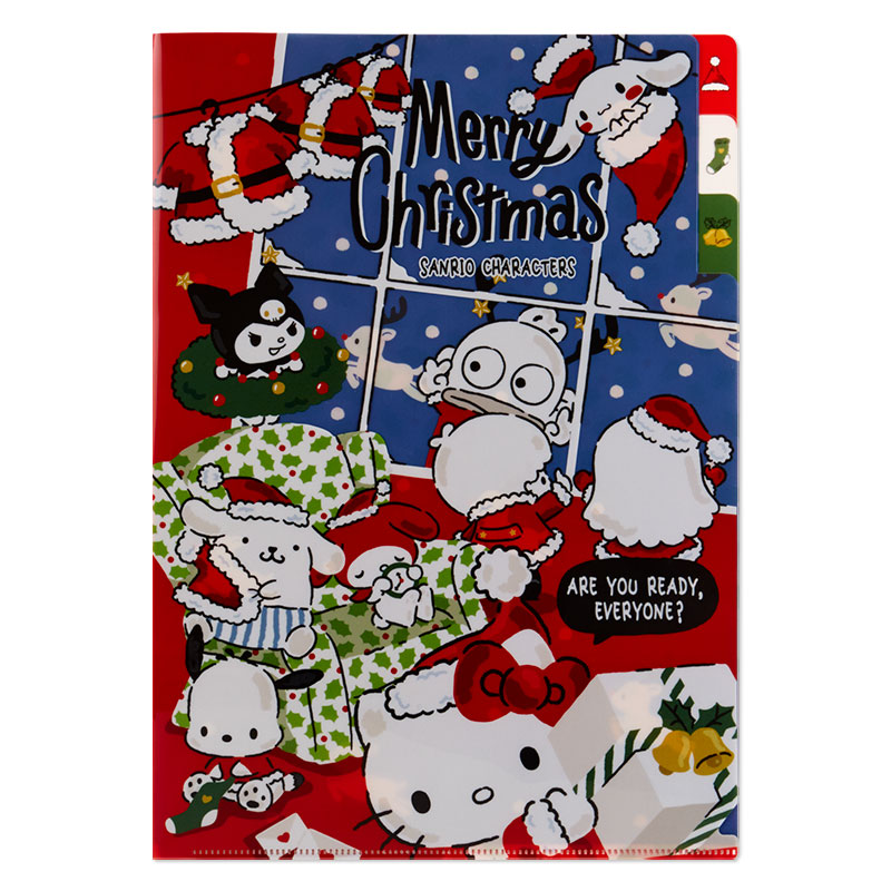 แฟ้ม A4 Sanrio Merry Christmas 2021 สีแดง แยกใส่เอกสารได้ 3 ช่อง