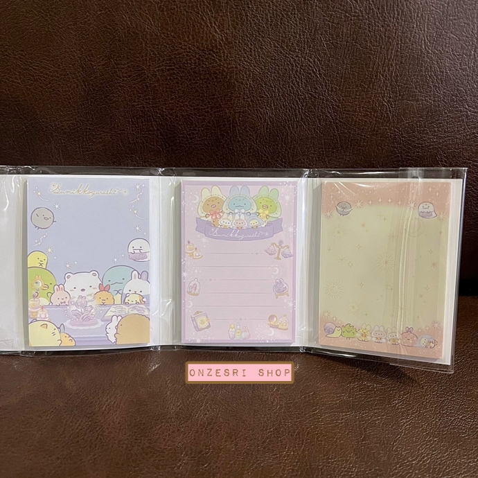 Memo แบบเล่มลาย Sumikko Gurashi Rabbit's Mysterious Charm สีชมพู มียางลบเล็ก 6 ก้อน ขนาด 9 x 7 x 1.8 ซม. กระดาษมี 6 ลาย รวม 120 แผ่น