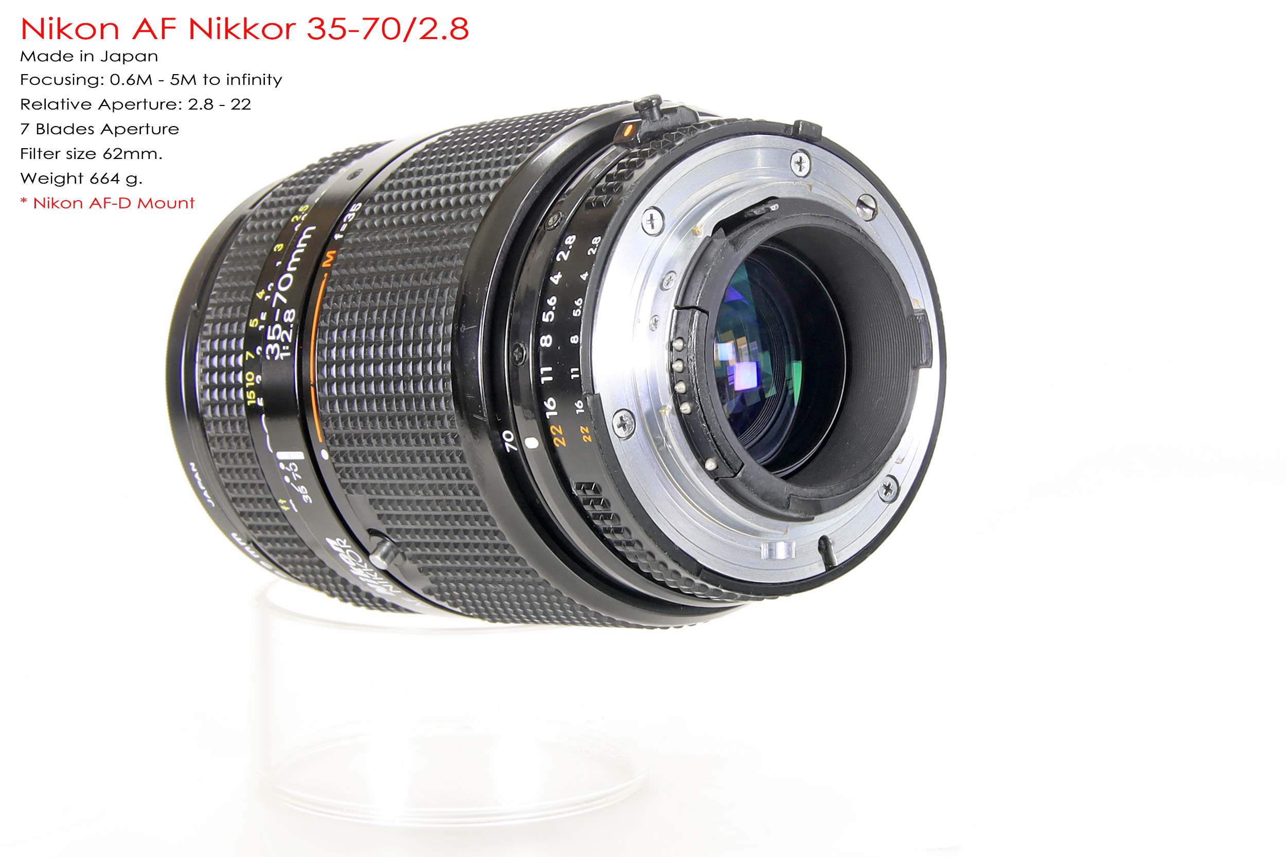 Nikon AF Nikkor 35-70/2.8 *Nikon AF-D Mount เลนส์ซูมเกรดโปรเอฟไม่ไหล