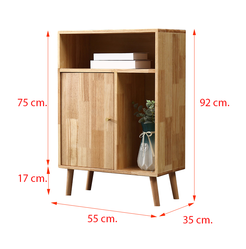 ชุดตู้วางทีวีไม้ยางพารา Racha- SR160 สีธรรมชาติ 265x35x92 cm.
