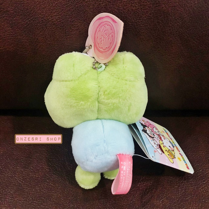 พวงกุญแจตุ๊กตา Sanrio & y♡u (Limited) แบบ Keroppi ตรงโซ่มีหัวใจ ขนาด 13 x 9 x 4 ซม.