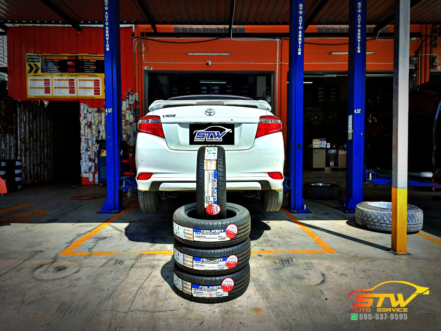 ยาง FALKEN ZIEX ZE914 195/55R15 85V ติดตั้งใส่ TOYOTA VIOS
