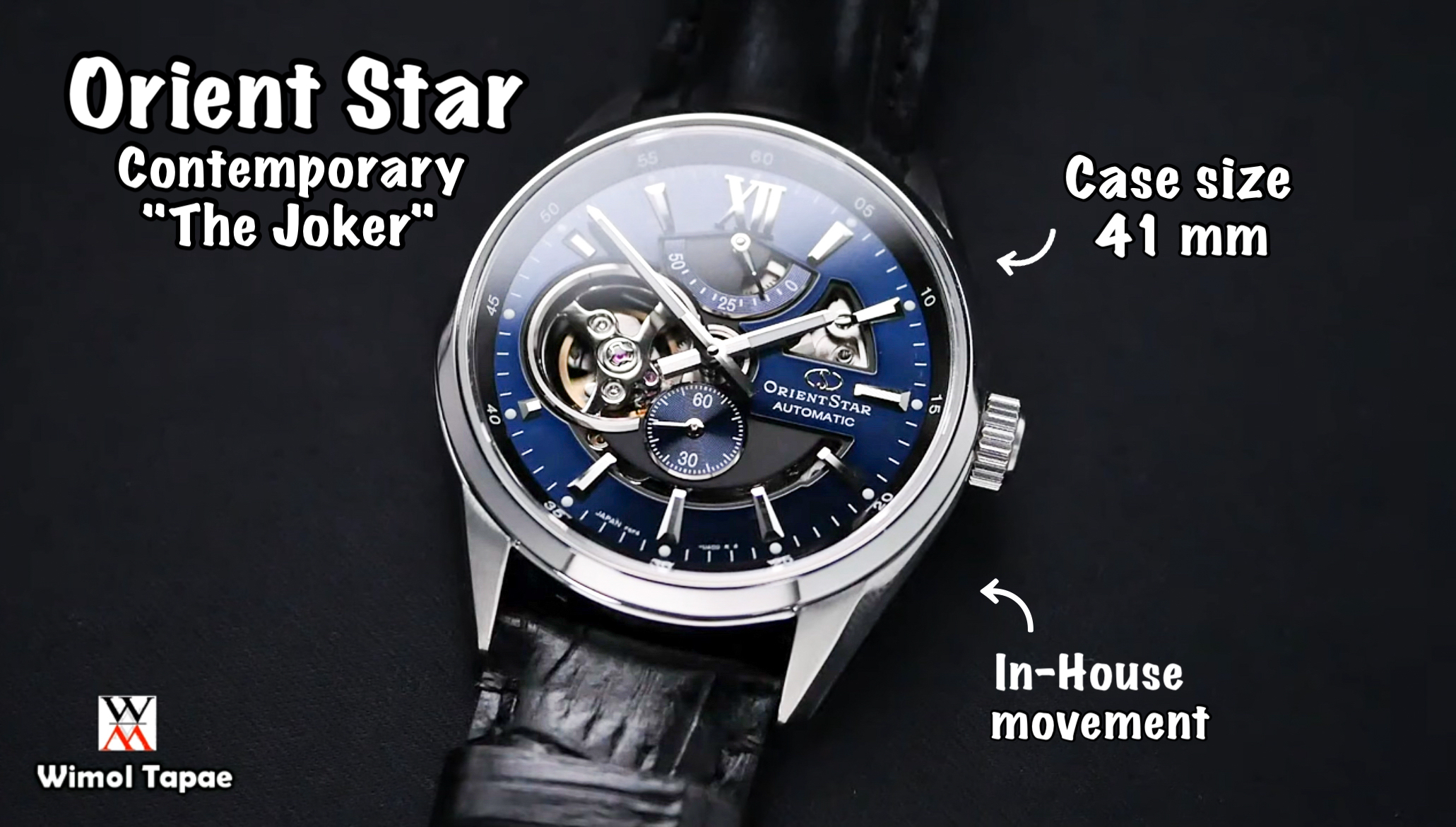 (ประกันศูนย์) Orient Star Contemporary Automatic "The Joker" RE-AV0005L (น้ำเงิน สายหนังดำ)