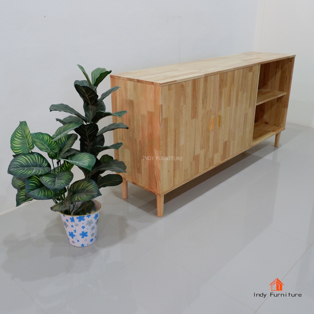 ตู้อเนกประสงค์ใหญ่ ไม้ยางพารา รุ่น Giant-160 สีธรรมชาติ