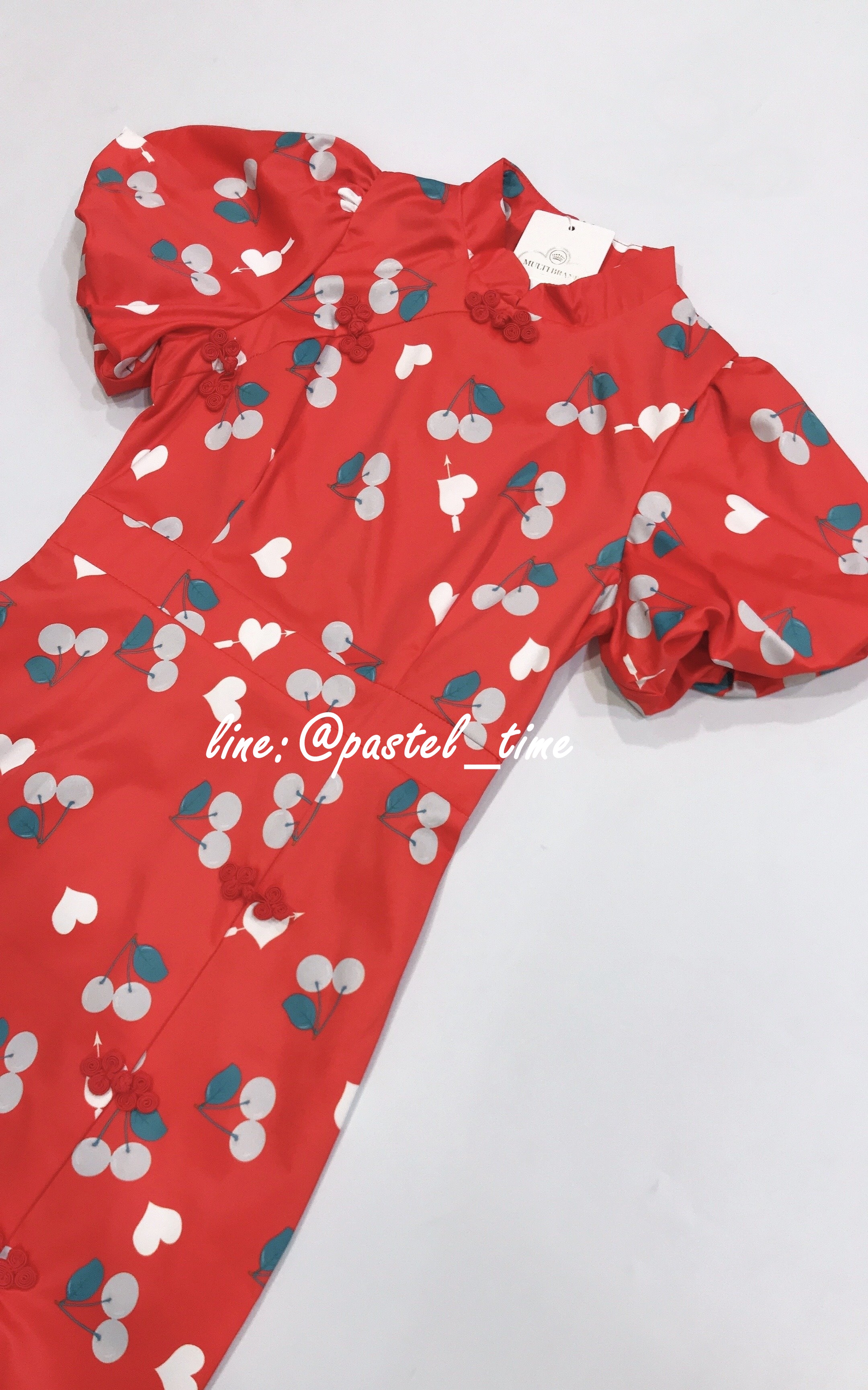 Cherry Ang Pao Dress เดรสกี่เพ้าคอจีนสีแดง