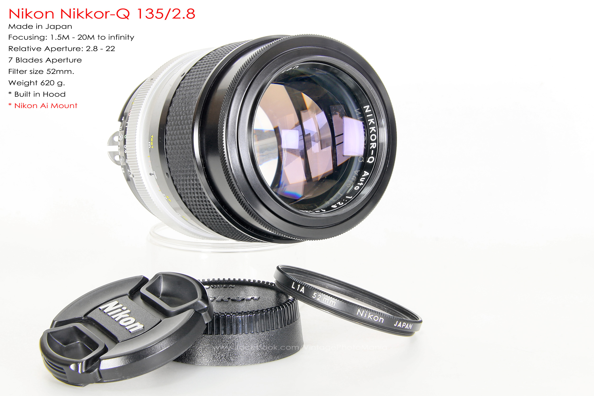 Nikon Nikkor-Q 135/2.8 *Nikon Ai-S Mount เลนส์พรอตเทรตคมๆละลายหลังสวย