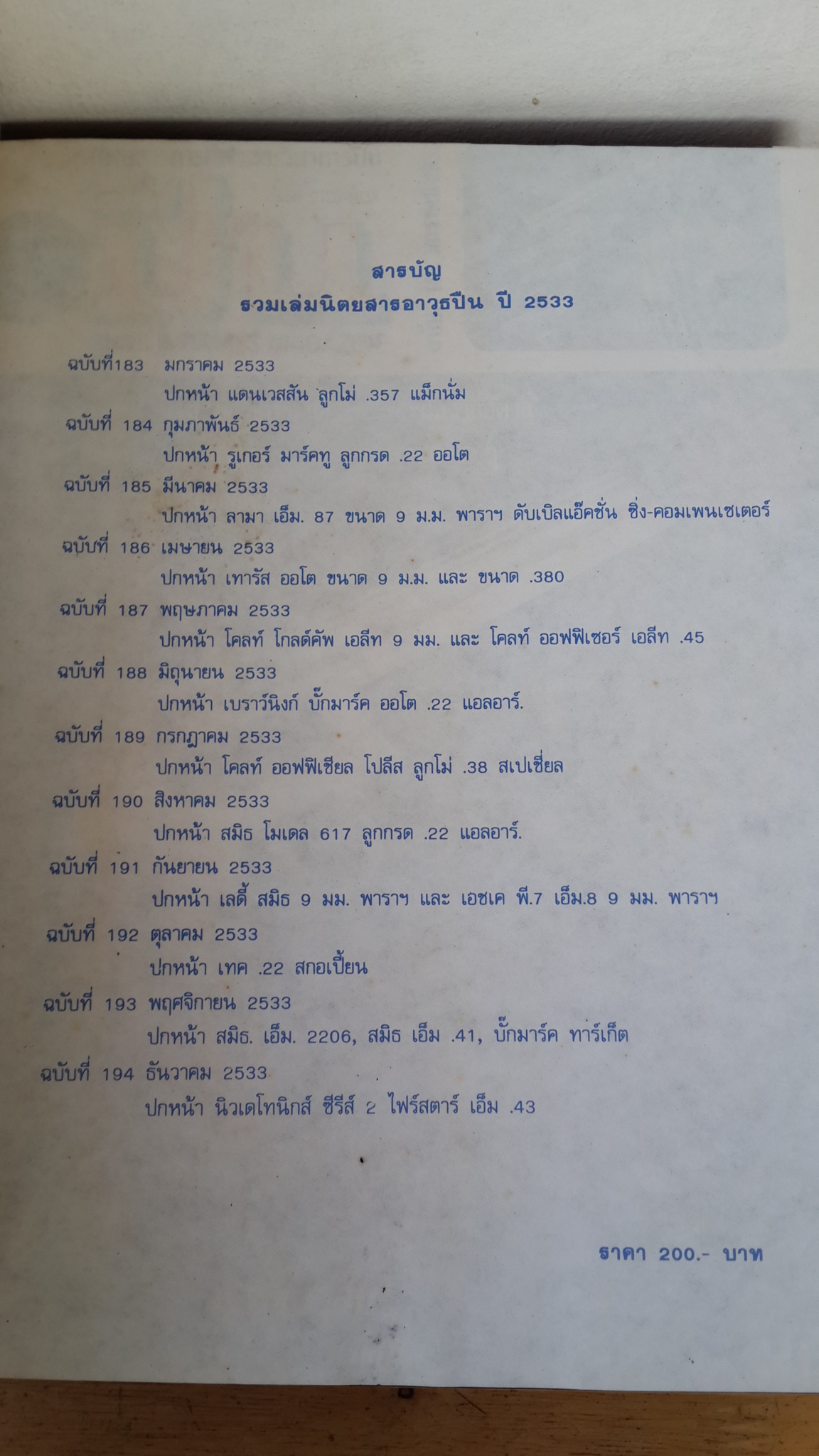 นิตยสาร อาวุธปืน รวมเล่มปี 2533 (ปกแข็ง)