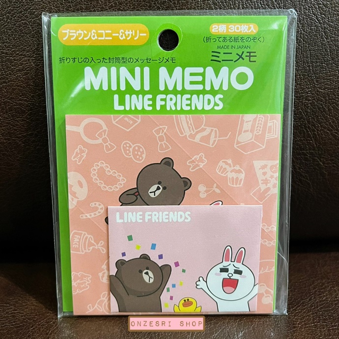 เซ็ตกระดาษจดหมายแบบมินิ LINE FRIENDS Mini Memo Vol.2 ลาย Brown & Cony ดีใจ กระดาษพับเป็นซองได้ มี 2 ลาย รวม 30 แผ่น พร้อมสติกเกอร์ 30 ดวง ขนาดแพ็คเกจ 9.3 x 12 ซม.