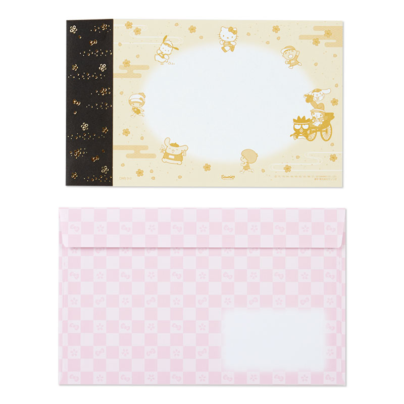 Sanrio Card - Pop up ลาย Sanrio - Sporty at Asakusa (Japan Limited) ใบใหญ่ เป็นแบบรวมชาว Sanrio เล่นกีฬา บรรยากาศแบบญี่ปุ่น ตรงขอบเป็นสีทอง ด้านหลังเขียนได้ มาพร้อมซองลายน่ารัก ขนาดก่อนกาง 13.5 x 0.5 x 22.6 ซม.