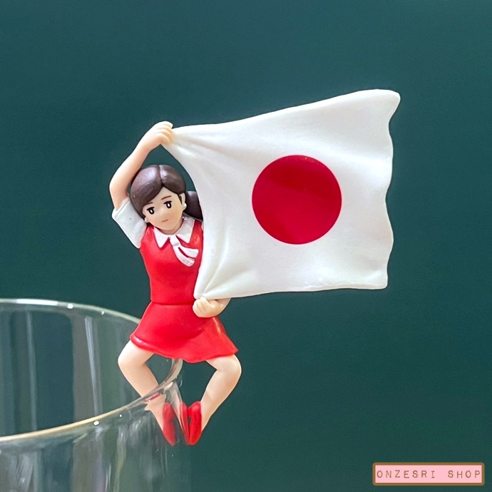 Cup no Fuchiko Japan Set (Limited) สาวน้อยเกาะแก้วลายเอกลักษณ์ประจำญี่ปุ่น ชุดสีแดง มีหลายแบบให้เลือก