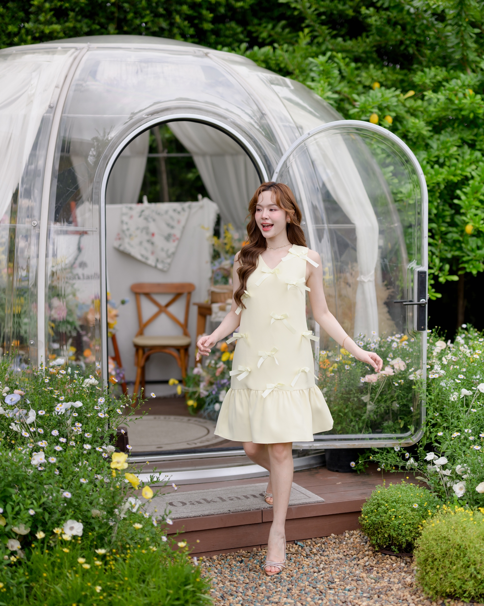 Bow me softly dress : สีเหลืองอ่อน