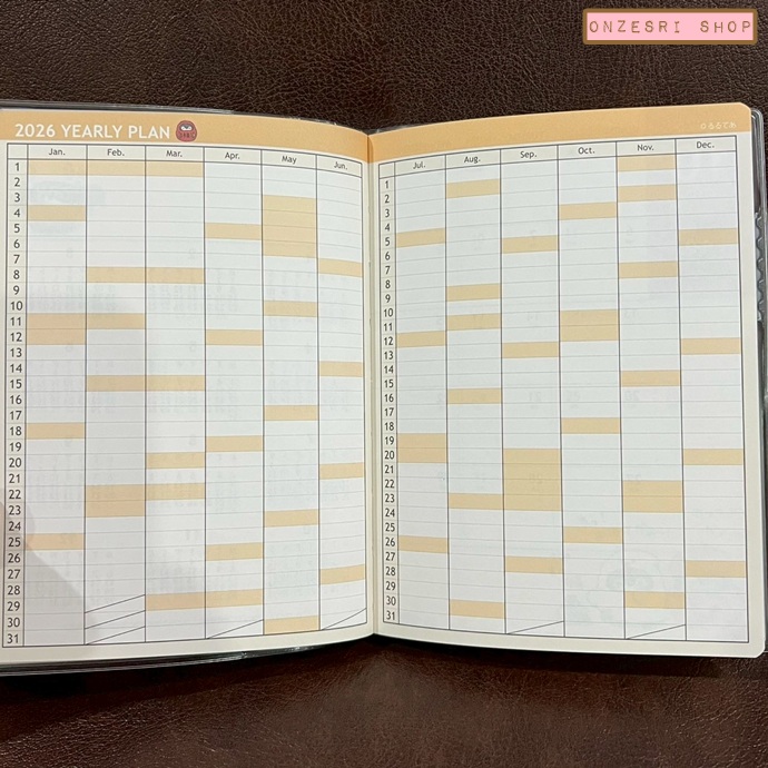 สมุด 2026 Schedule Book เล่มบาง A6 ลาย Koupen Chan Flower สีขาว ขนาด 10.5 x 15.2 ซม. (64 หน้า) มีให้จดตั้งแต่เดือน 10/2025 - 12/2026 เป็นปฎิทินแบบ monthly