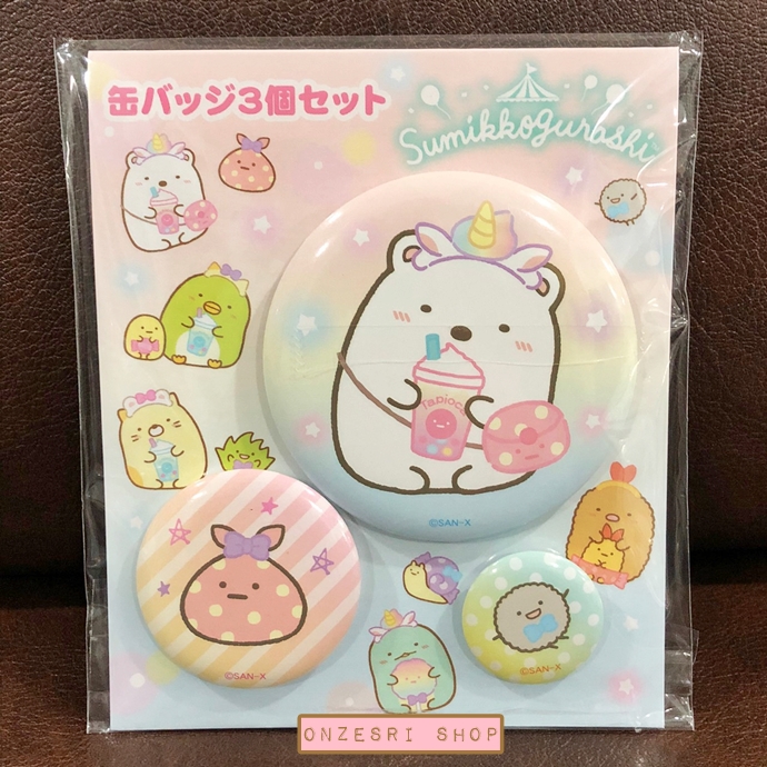 เซ็ตเข็มกลัด Sumikko Gurashi Tapioca Park มี 3 ชิ้นในเซ็ต แบบ Shiro Kuma ขนาด 6.5 / 4 / 2.5 ซม.