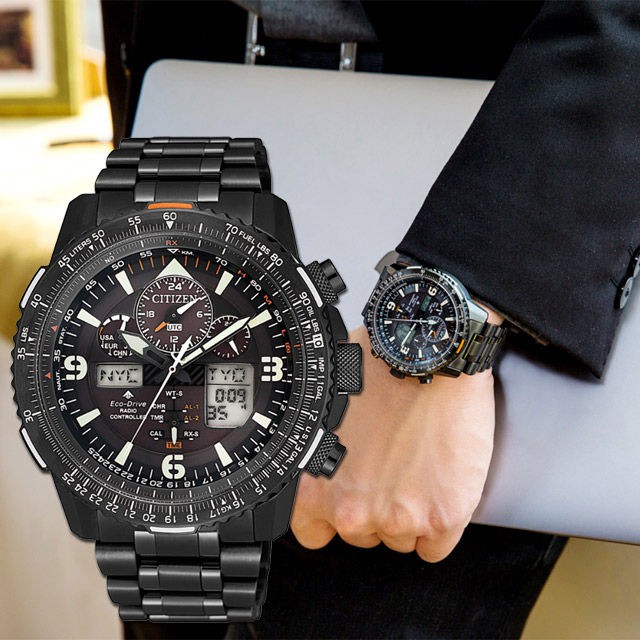 CITIZEN Eco-Drive “Radio Controlled Promaster Sky” รุ่น JY8085-81E (ตัวเรือนรมดำ สายสแตนเลสรมดำ)