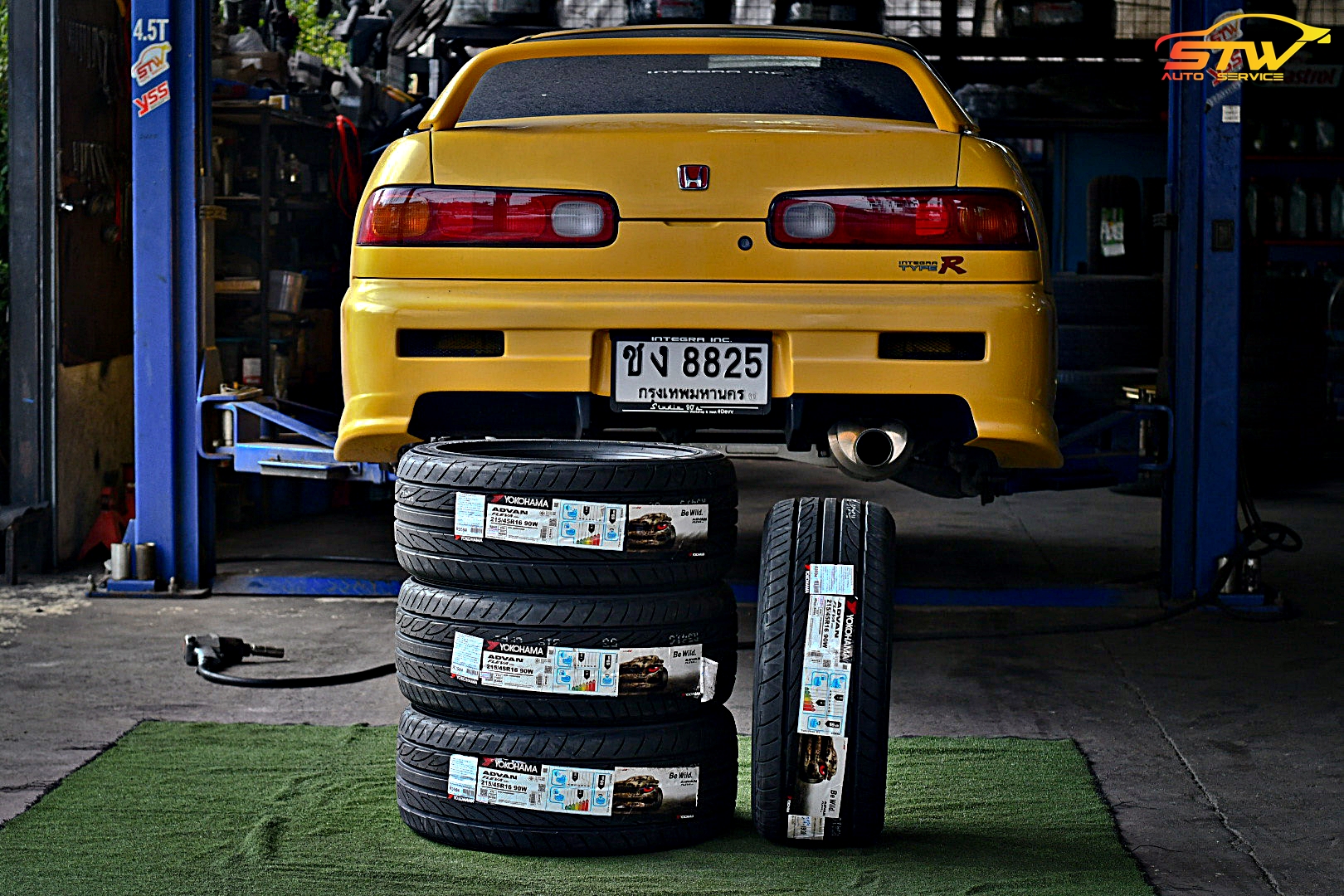 ยาง YOKOHAMA ADVAN Fleva V701 215/45R16 90W ติดตั้งใส่ HONDA INTEGRA