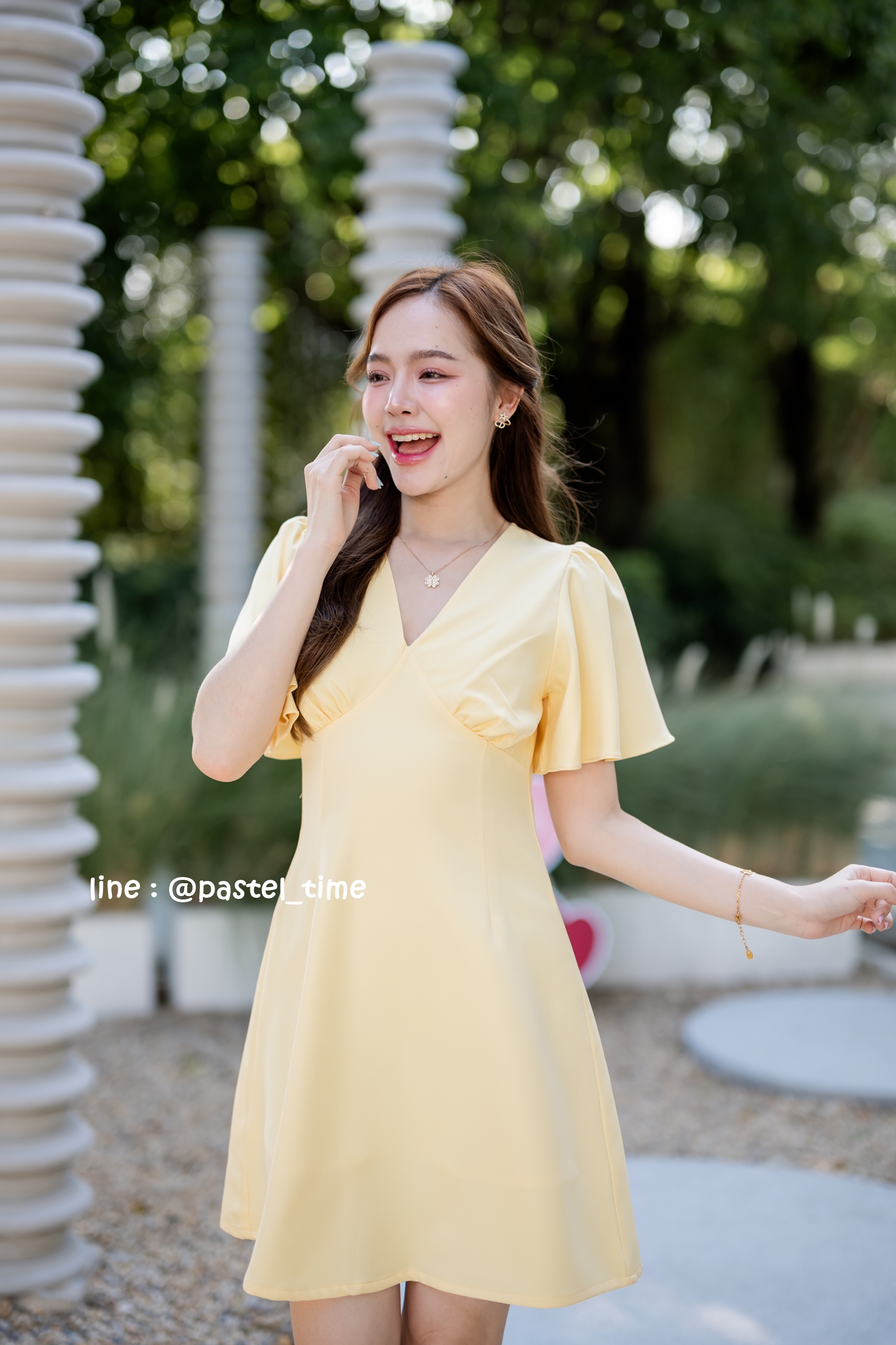 Sassy Flare Dress : สีเหลือง