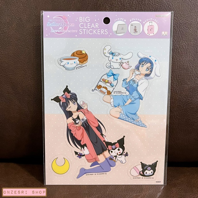สติกเกอร์ Pretty Soldier Sailor Moon x Sanrio Characters ขนาด 14.8 x 18 x 0.3 ซม. เป็นพลาสติก แบบ Sailor Mercury & Sailor Mars