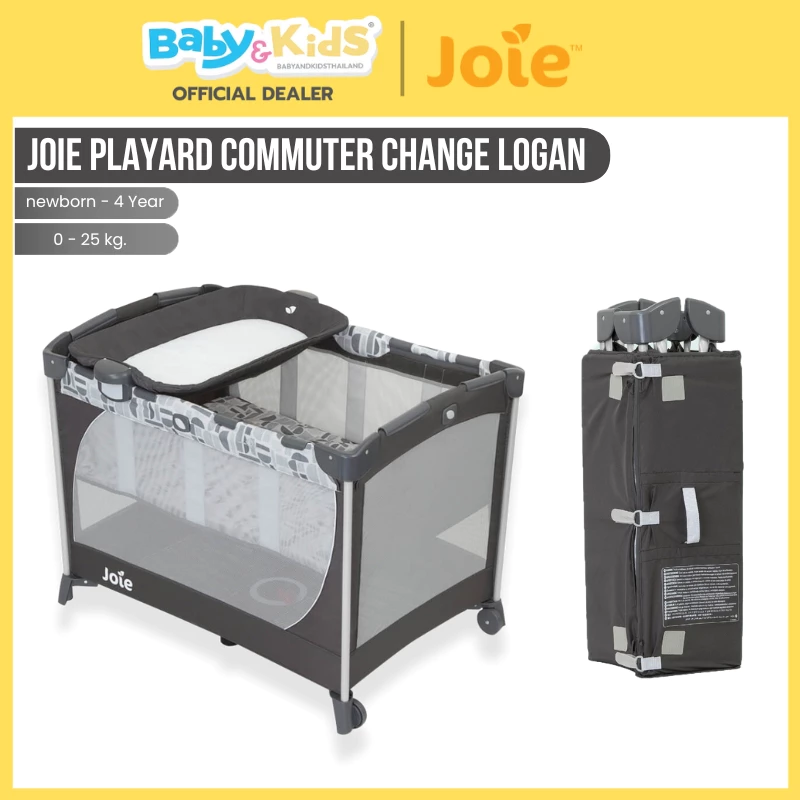 Joie เตียงนอนเด็ก เปลพับเก็บได้ เตียงเด็กพกพาได้ + idawin ที่นอนแอนตี้แบคทีเรียได้ถึง 99 % Pink