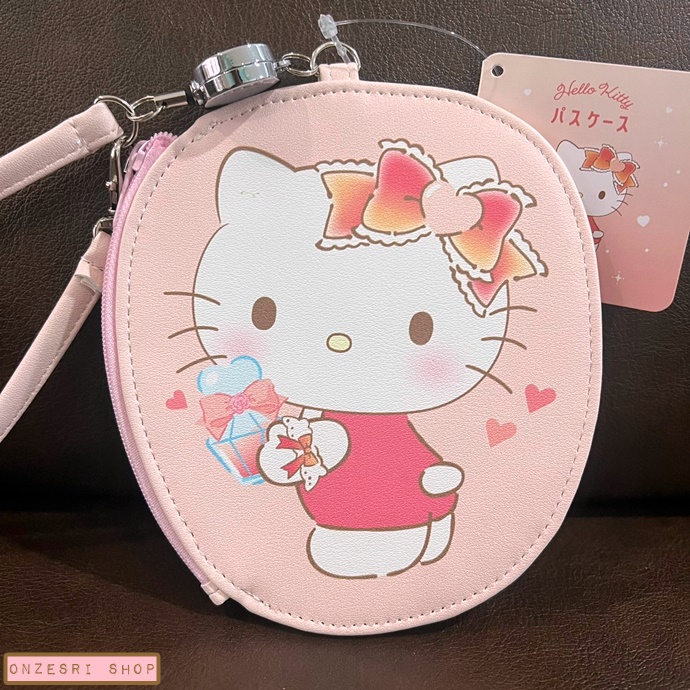 กระเป๋าใส่บัตร/ใส่เหรียญ Sanrio Fragrance is the Feeling of Love Pouch แบบ Hello Kitty มีสายคล้องมือ ขนาด 11.5 x 13.5 ซม.