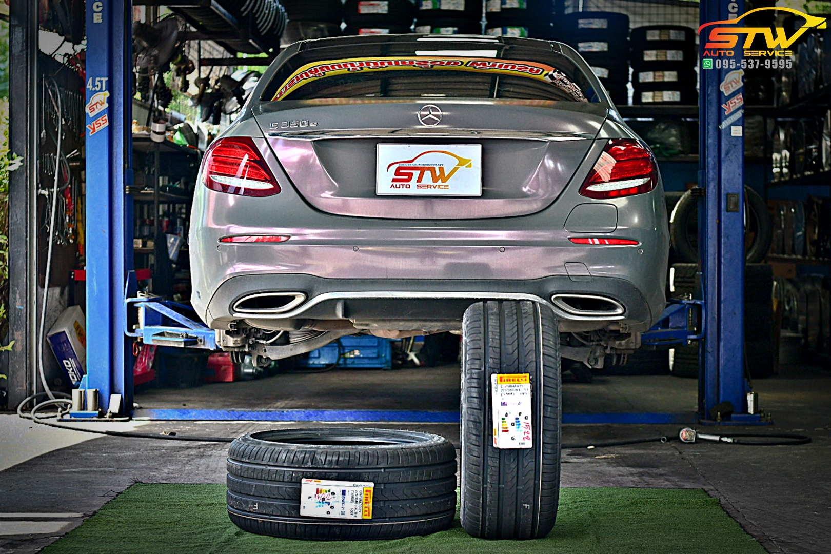 เปลี่ยนยาง Mercedes Benz E-Class E350e PIRELLI Cinturato P7 Runflat 275/35R19 100Y