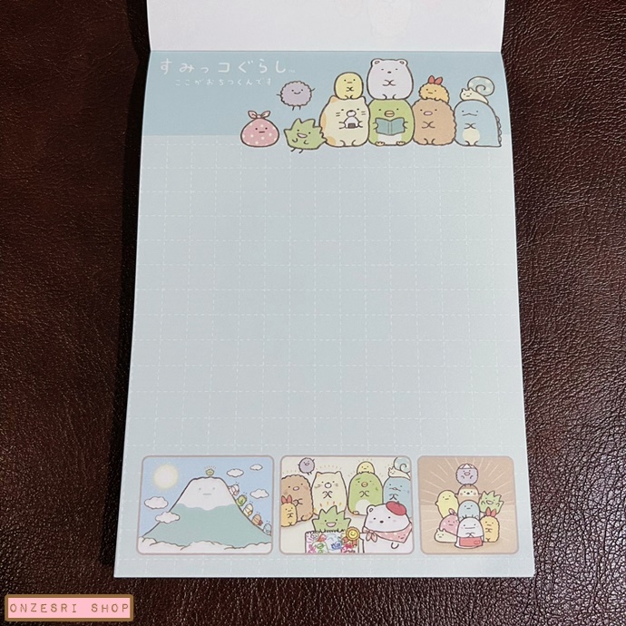 สมุดฉีก Sumikko Gurashi Picture Book Art Collection แบบสีฟ้า ขนาด 14.8 x 10.5 ซม. มี 4 ลาย รวม 100 แผ่น