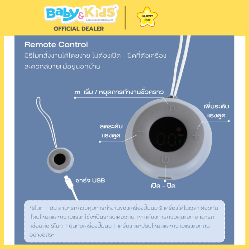 Glowy Wearable Breast Pump Model WP-01 เครื่องปั๊มนมไฟฟ้า