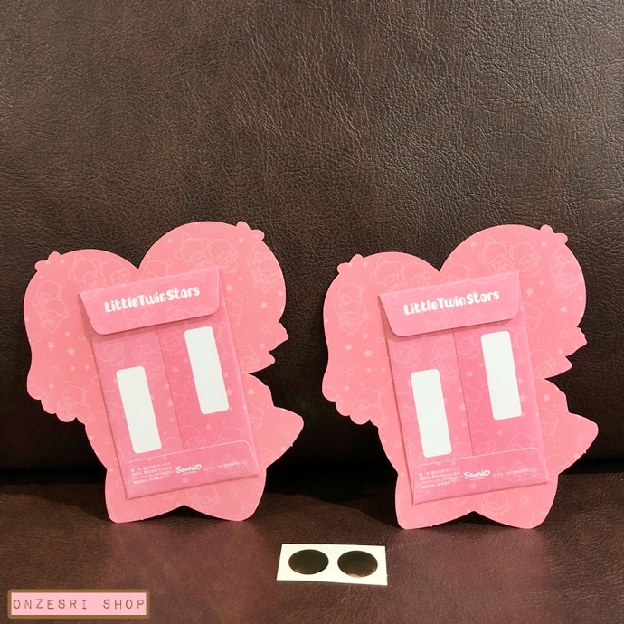 ซองใส่เงิน/จดหมายน่ารัก ๆ ขนาดเล็ก ลาย Little Twin Stars ลายการ์ตูนจะเป็นตัวใหญ่ ส่วนตรงซองขนาด 8.5 x 5.5 ซม. มาพร้อมสติกเกอร์สีทองแปะซอง 2 ชิ้น มีซอง 2 ในเซ็ต