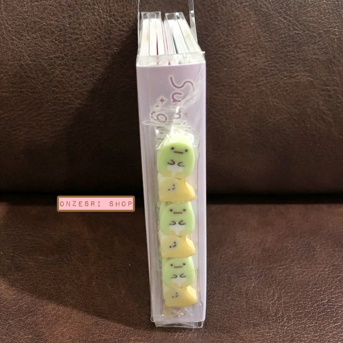 กระดาษโน้ต Memo แบบเล่มลาย Sumikko Gurashi Pen Pen Fruits Vacation สีชมพู มียางลบเล็ก 6 ก้อน ขนาด 9 x 7 x 1.8 ซม. กระดาษมี 6 ลาย รวม 120 แผ่น
