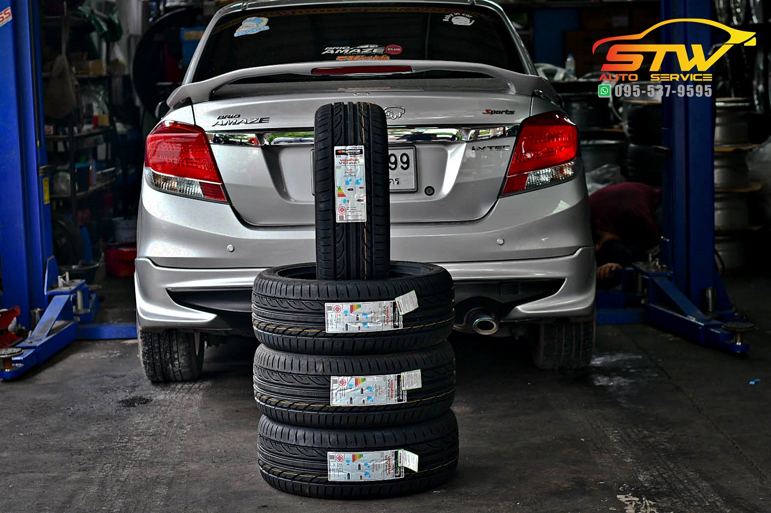 ยางใหม่ HANKOOK V12 195/50R15 82V