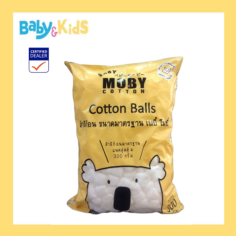 Moby สำลีก้อนเล็ก ขนาดมาตรฐาน 300 g./3 ห่อ