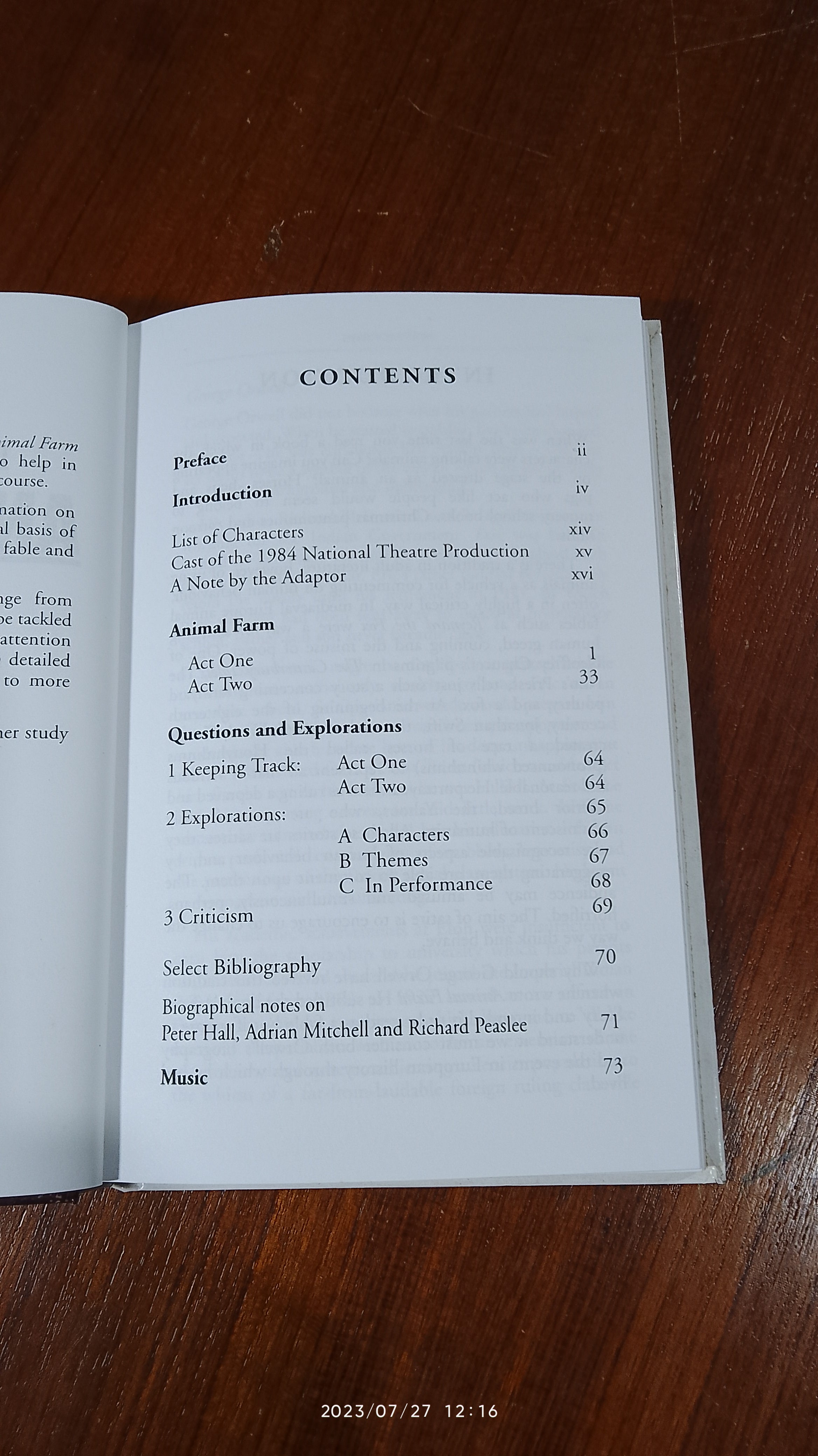 THE PLAY OF GEORGE ORWELL'S ANIMAL FARM Adapted By Peter Hall