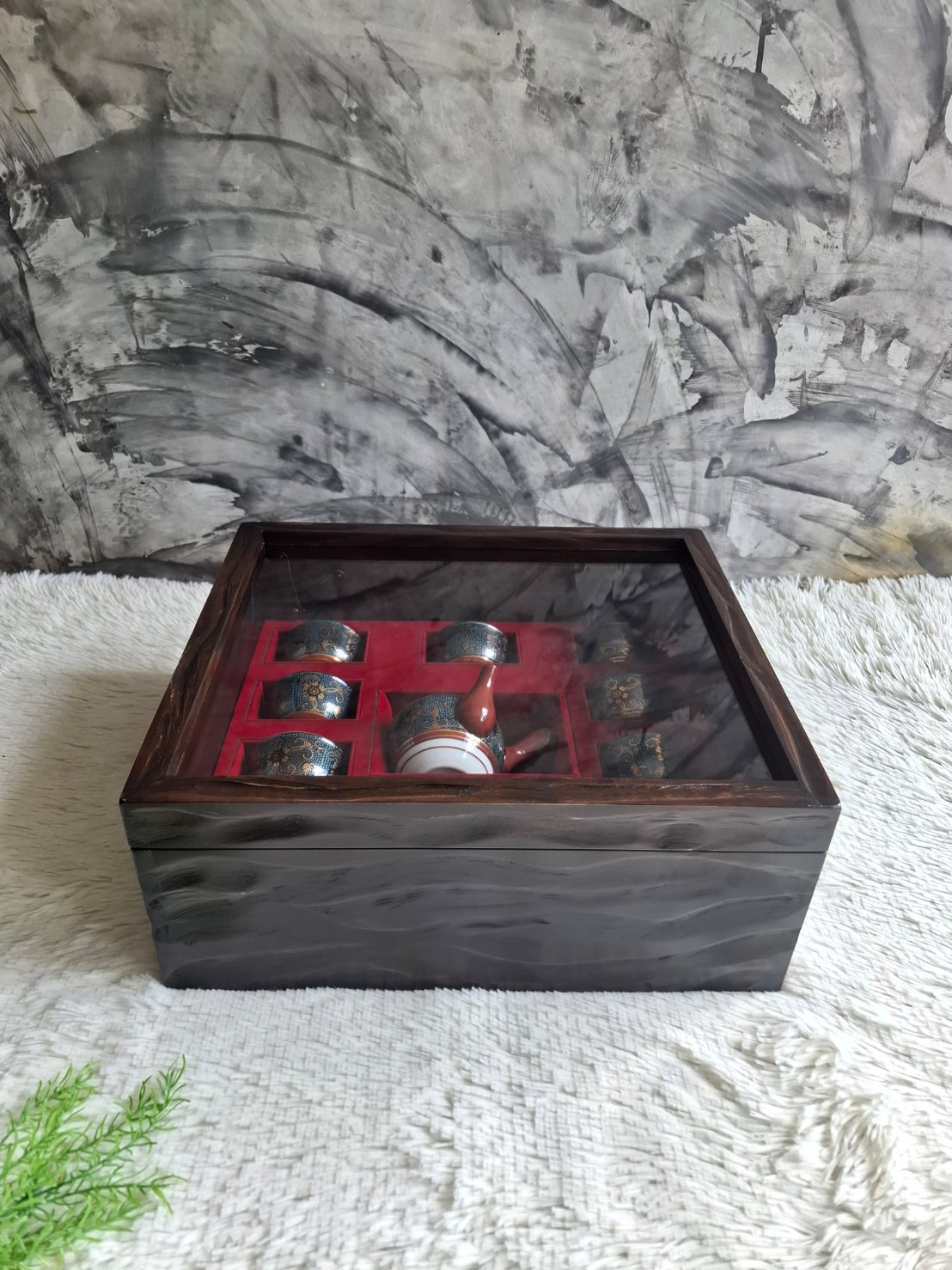 กล่องไม้ใส่ชุดแก้ว