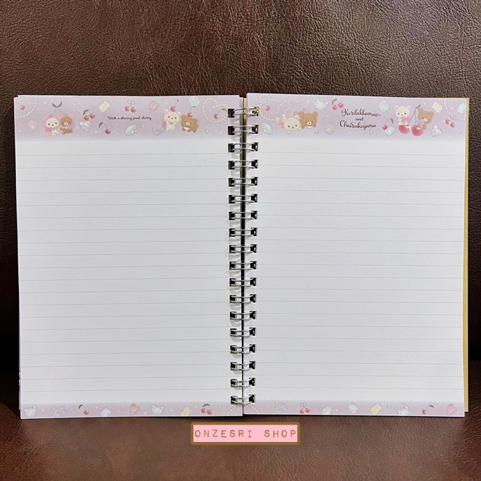 สมุดริมลวด Rilakkuma - Korikogu No Jewel Cherry แบบสีม่วง ปกแข็ง ขนาด B6 (18 x 12.5 ซม.) 120 หน้า