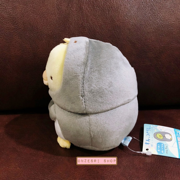 ตุ๊กตา Sumikko Gurashi - Shiro Kuma no Tomodachi ไซส์ S แบบ Penguin? เขียว ใส่ชุดเพนกวินดำ ขนาด 12.5 x 9.5 x 11 ซม.