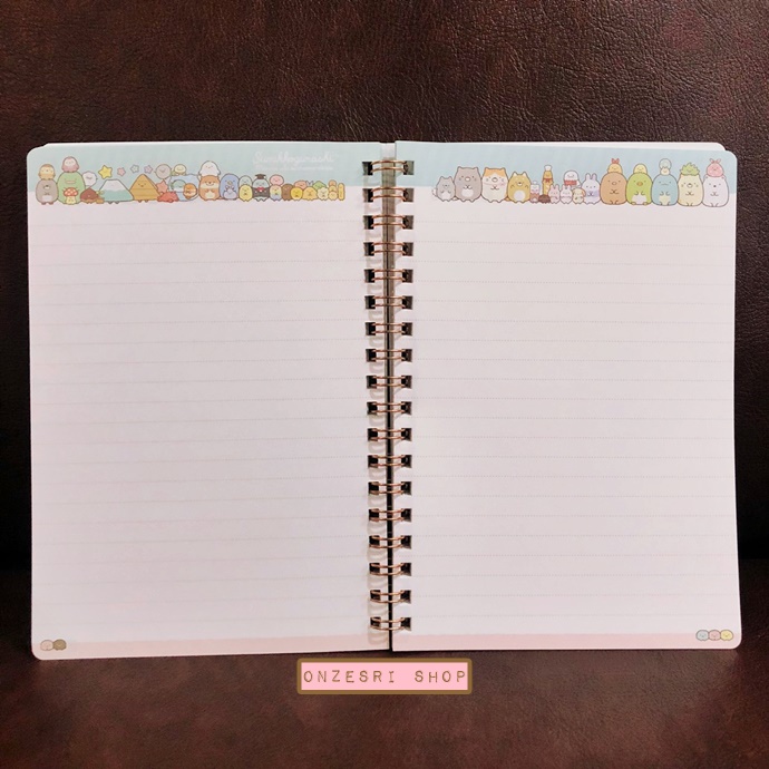 สมุดริมลวด Sumikko Gurashi - Everyone Gathers แบบสีฟ้า ขนาด B6 (18 x 12.5 ซม.) 120 หน้า