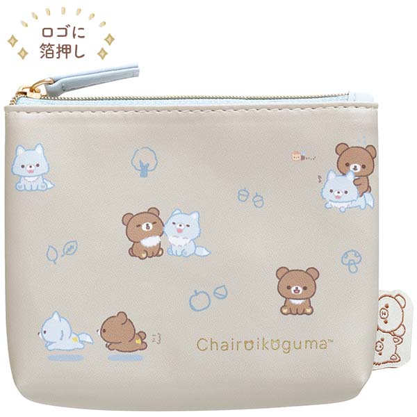 กระเป๋า Chairoikoguma Aokogu no Otomari Pouch & Tissue Case ทำจากหนังเทียม ด้านหลังใส่ทิชชู่ได้ ขนาด 10.5 x 13.5 x 2 ซม.