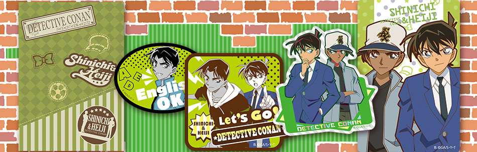 Detective Conan Sticker แบบ Shinichi & Heji เป็นสติกเกอร์พร้อมซองกระดาษใส่ ขนาด 6 x 9 ซม. มี 4 แบบในซอง