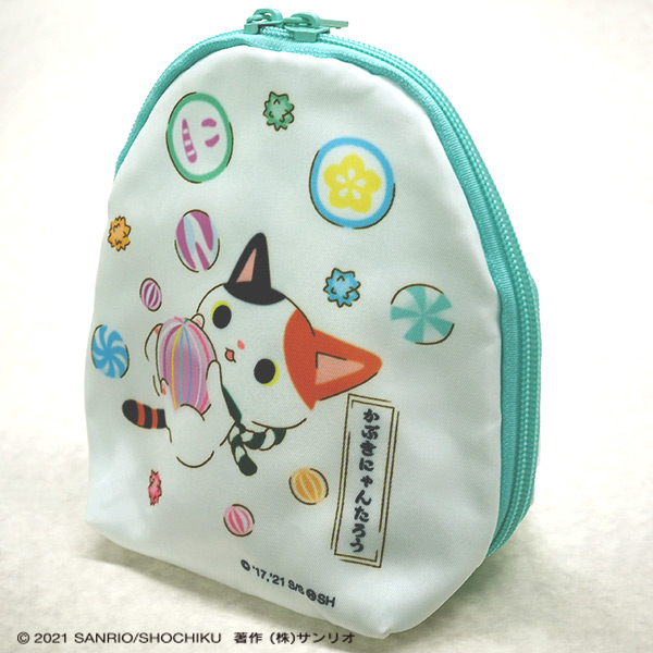 กระเป๋า Kabuki Nyantaro (Sanrio Japan Limited) Pouch ด้านหลังใส่ทิชชู่ได้ ด้านในมีหลายช่อง ขนาด 16 x 14 x 8 ซม.